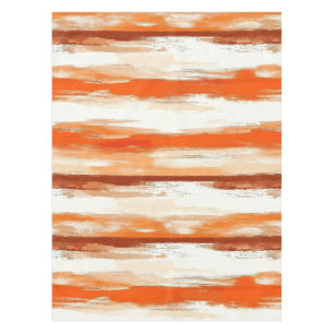 Toalha De Mesa Bandas de Aquarela em Café e Toneladas Laranja