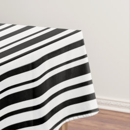Toalha De Mesa Bandas irregulares a preto e branco