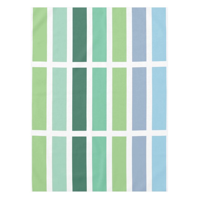 Toalha De Mesa Bandas verdes e azuis (Frente)
