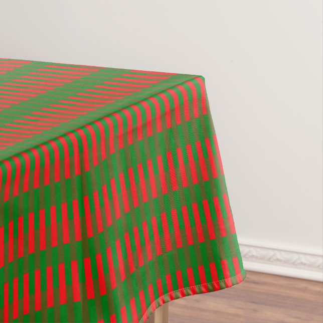 Toalha De Mesa Bandas Vermelhas e Verdes (Posição Original)
