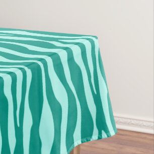 Toalha De Mesa Bandas-zebra - Turquesa e Aqua