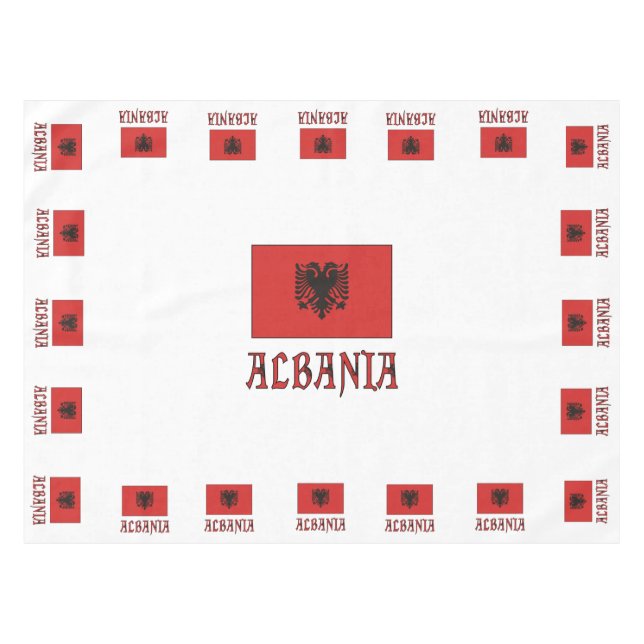 Toalha De Mesa Bandeira albanesa na Albânia (Frente (Horizontal))