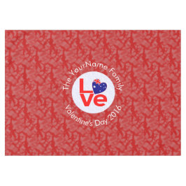 Toalha De Mesa Bandeira Australiana Coração AMOR Vermelho Texto P