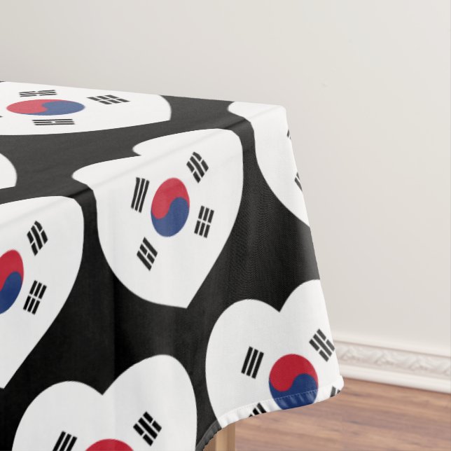 Toalha De Mesa Bandeira da Coreia do Sul Coração (Posição Original)