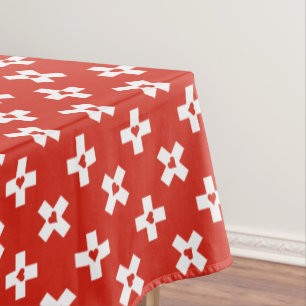 Toalha De Mesa Bandeira da suiça com teste padrão do coração