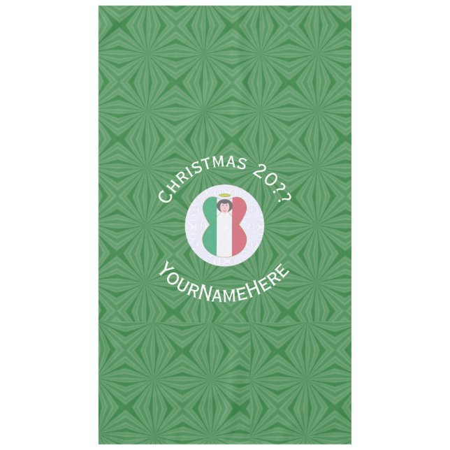 Toalha De Mesa Bandeira de Natal do Anjo Italiano Personalizada (Frente)