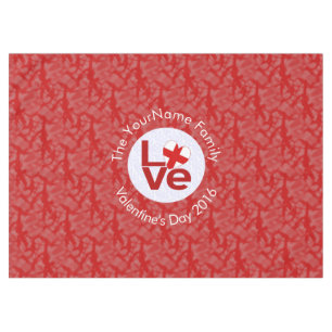 Toalha De Mesa Bandeira Personalizada LOVE Vermelho Inglês