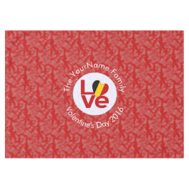Toalha De Mesa Bandeira Vermelha de Amor Personalizada da Bélgica