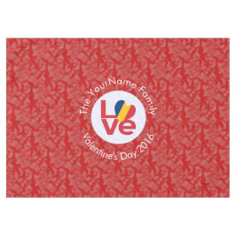 Toalha De Mesa Bandeira Vermelha do Tchad Personalizada de AMOR