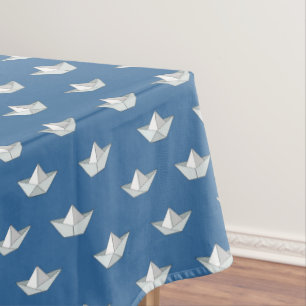 Toalha De Mesa Barcos de Origami no teste padrão da água