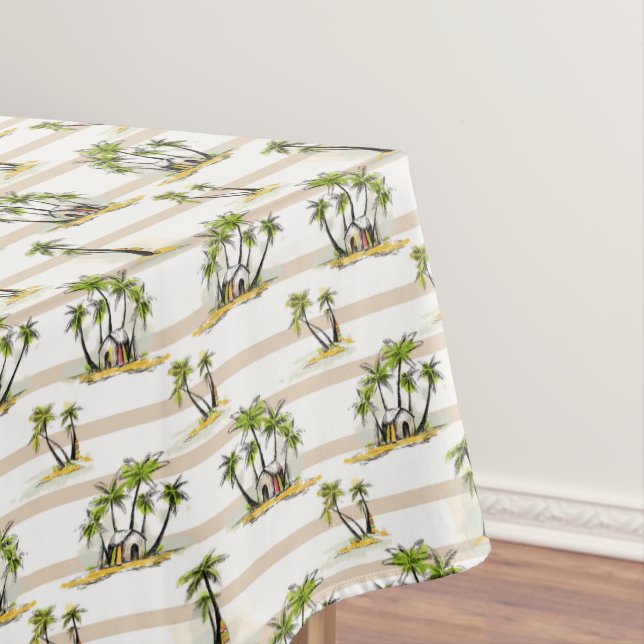 Toalha De Mesa Barraca e palmas tropicais (Posição Original)
