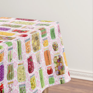 Toalha De Mesa Barras de latas de comida - Rosa