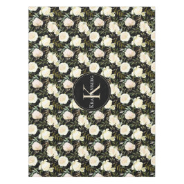 Toalha De Mesa Beautiful Vanilla White Roses Custom Monogram