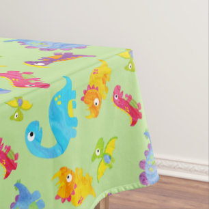 Toalha De Mesa Bebê Verde e Pastel Verde Dinossauro Bonito Anive