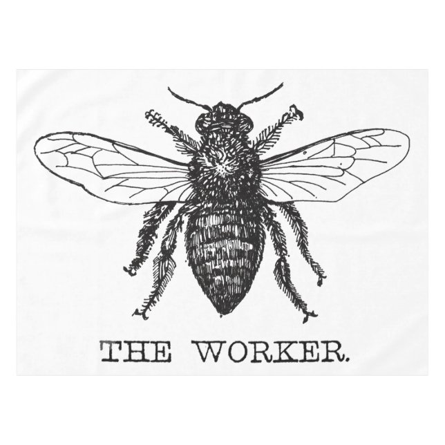 Toalha De Mesa Bee Worker Honey Black Bumblebee (Frente (Horizontal))