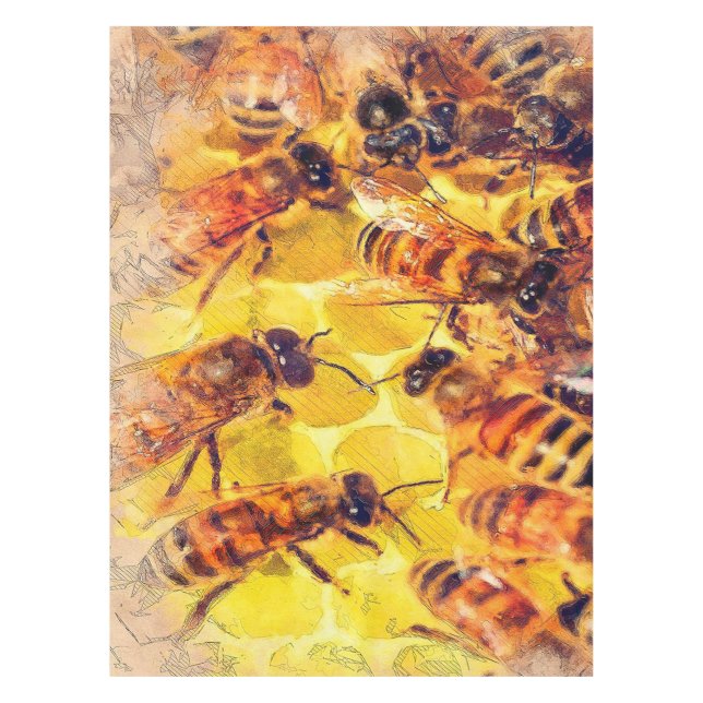 Toalha De Mesa Bees art Blanket (Frente)