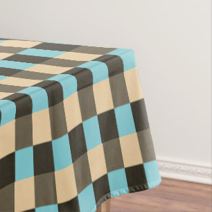 Toalha De Mesa Beige Creme de Beige Azul Claro