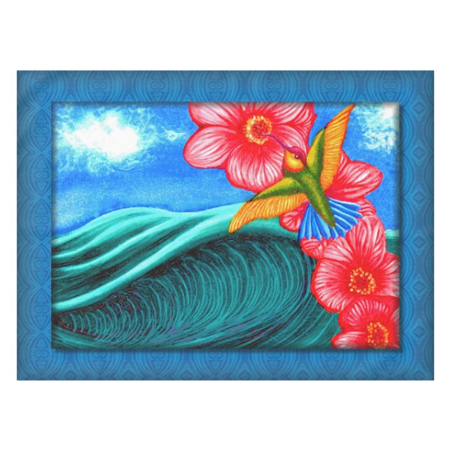Toalha De Mesa Beija-flor Oceano (Frente (Horizontal))