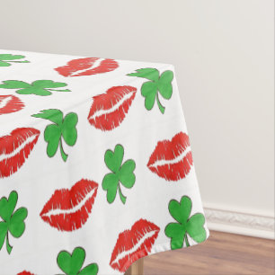 Toalha De Mesa Beije-me, sou Lábios irlandeses, Rua de Shamrock.