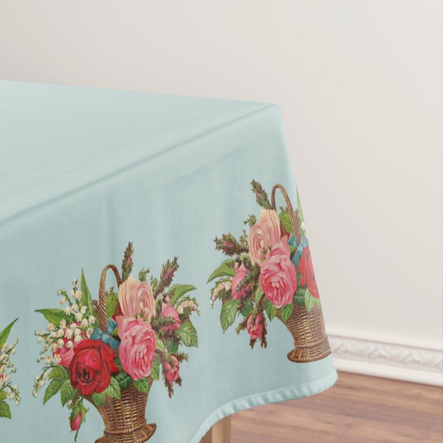 Toalha De Mesa belo cesto de flores vitoriano impressão (Posição Original)