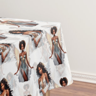 Toalha De Mesa Belo design de padrão de anjos meninas negras