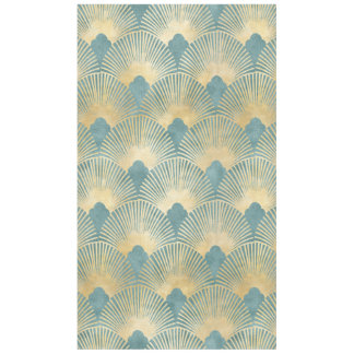 Toalha De Mesa Belo padrão do ventilador, ouro teórico, padrão Ar