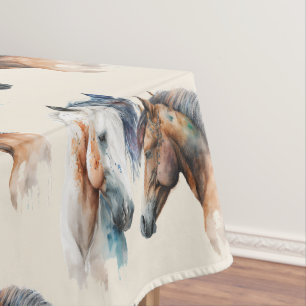Toalha De Mesa Belos Cavalos - Estilo Boho Ocidental Padrão