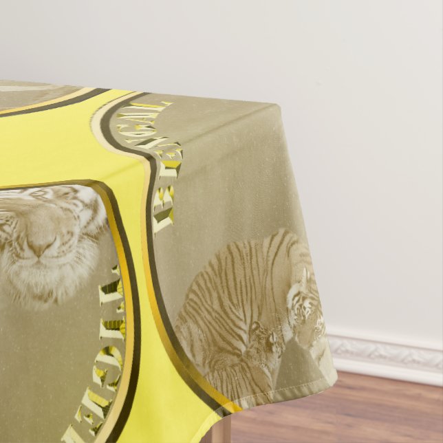Toalha De Mesa Bengala Tigres De Moedas Douradas, (Posição Original)