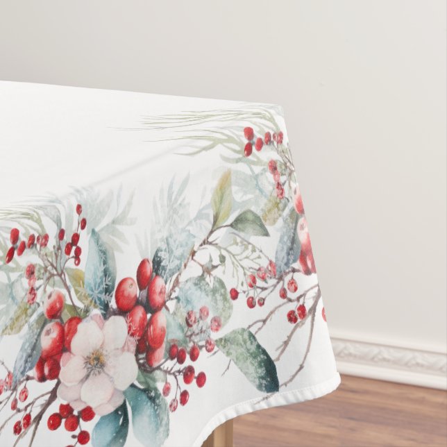 Toalha De Mesa Berries clássicos de férias de inverno (Posição Original)