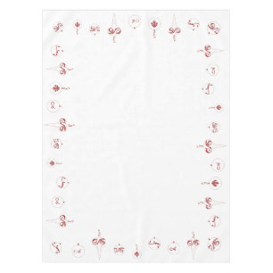 Toalha De Mesa Berry Red Monograma Bauble Ornament Natal