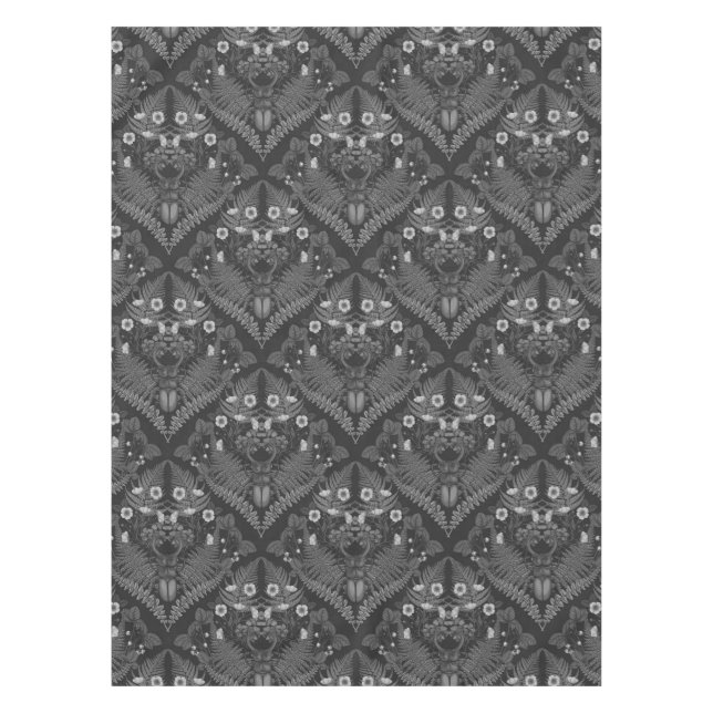 Toalha De Mesa Besouro e samambaias, a preto e branco (Frente)