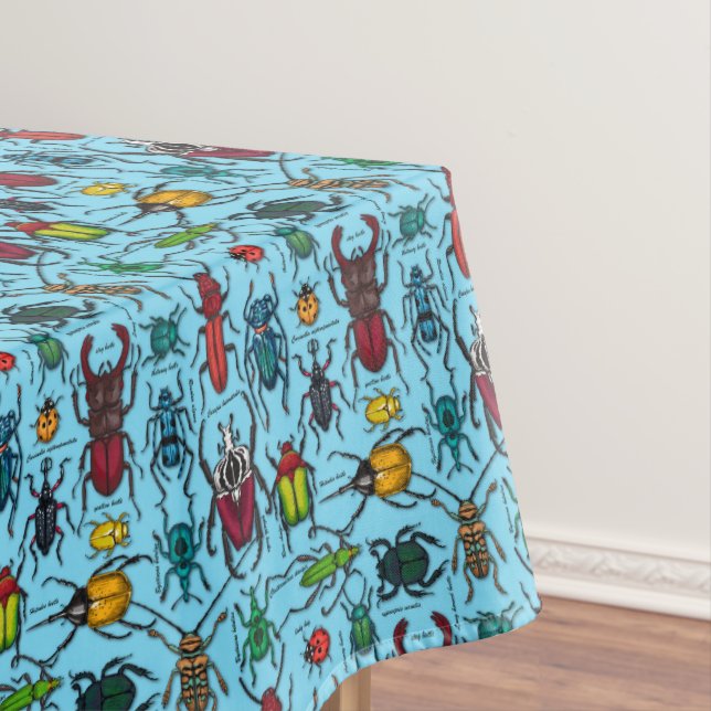 Toalha De Mesa Besouros em azul (Posição Original)
