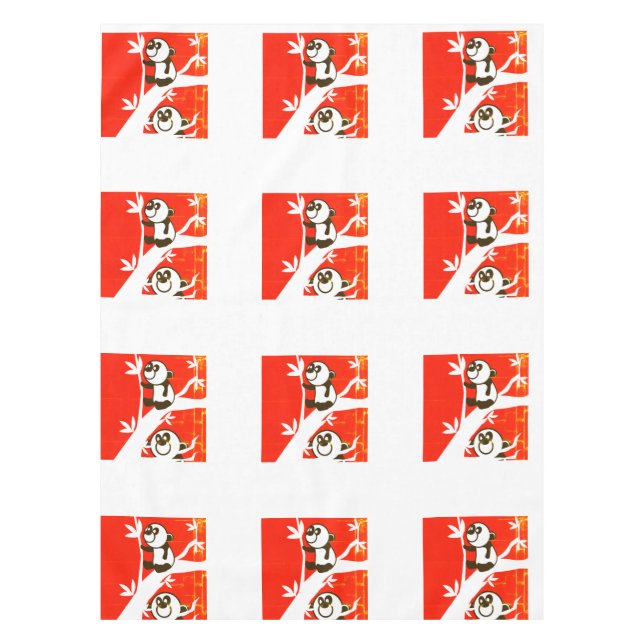 Toalha De Mesa Birthday Pandas (Frente)