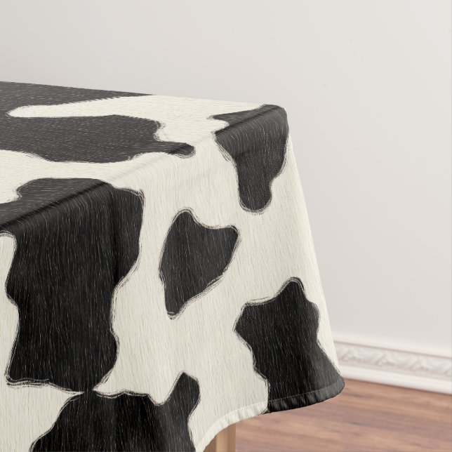 Toalha De Mesa Black and White Cowhide Pattern  (Posição Original)