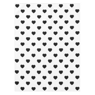Toalha De Mesa Black Love Hearts White Background