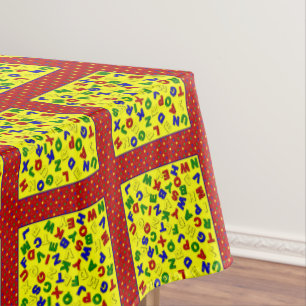 Toalha De Mesa BLOCOS ALFABETES PRINCIPAIS, BLOCOS Vermelho-52x70