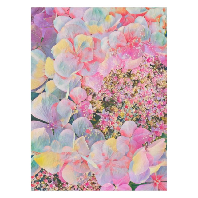 Toalha De Mesa Blooming Summer Hydrangea Flower (Frente)