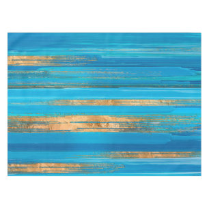 Toalha De Mesa Blue and Gold lines Abstract N2