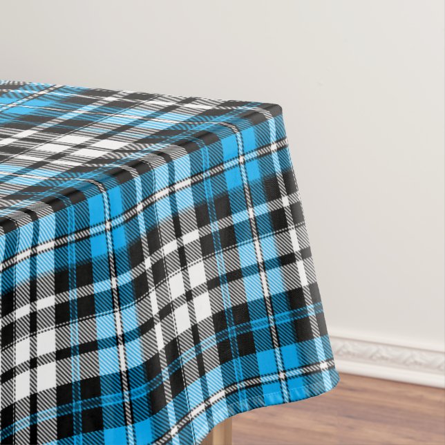 Toalha De Mesa Blue Black White Plaid Tartan Pattern Design  (Posição Original)
