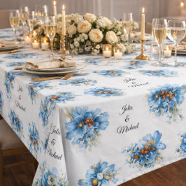 Toalha De Mesa Blue  Botanical  Wreath Wedding Decor Newlyweds