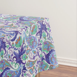 Toalha De Mesa Blue Floral Paisley