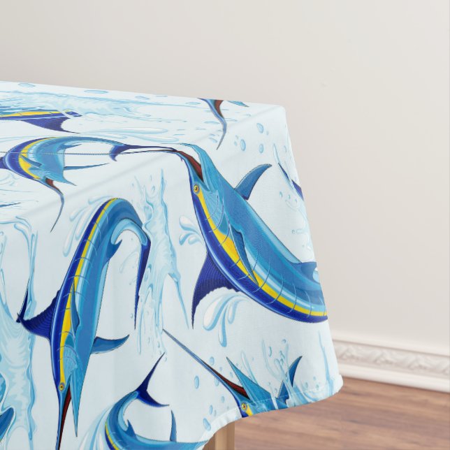 Toalha De Mesa Blue Marlin Jumping out of Ocean (Posição Original)