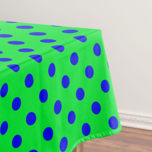Toalha De Mesa Blue On Green Polka Dots Pattern Design  (Criador carregado)