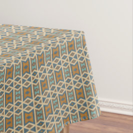Toalha De Mesa Blue Turquoise Teal Orange Tan Brown Arte Tribal