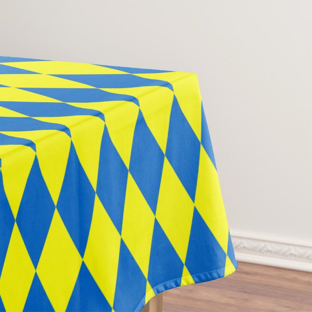 Toalha De Mesa Blue Yellow Harlequin Checkered Design  (Criador carregado)