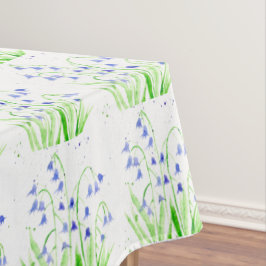 Toalha De Mesa Bluebells Primavera floral aquarela púrpura