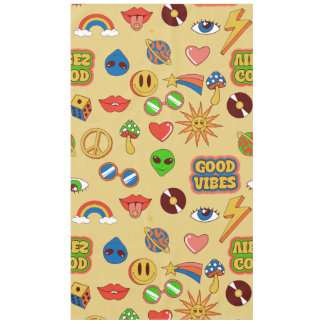 Toalha De Mesa boas vibrações alienígena pop art groovy anos 1970