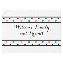 Toalha De Mesa Boas-vindas Bolinhas de Teal Laranja