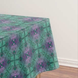 Toalha De Mesa Bohemian Damask in Peacock Blue Teal Purple