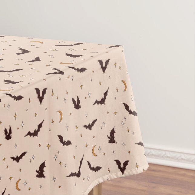 Toalha De Mesa Boho Bats e Stars Halloween (Posição Original)